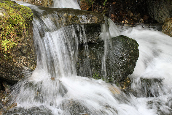 Rushing water.