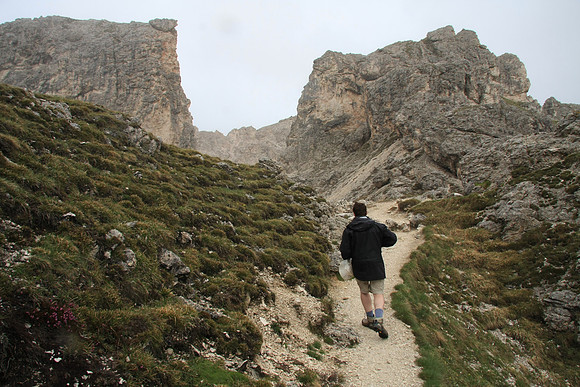 Crossing the pass.