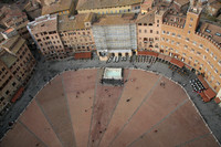 The uniquely shaped piazza