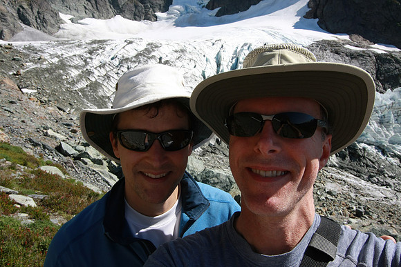 Travelmarx pose at Curtis Glacier.