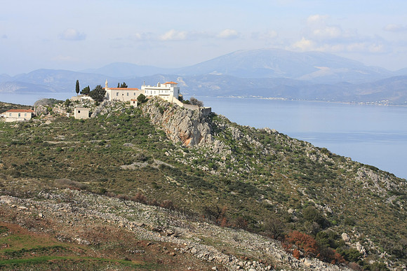 Typical monastery in rocky landscape