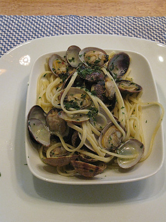 Clams and linguini.