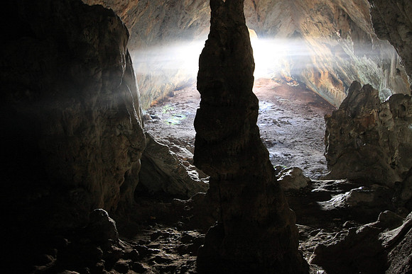 Looking back toward the cave mouth.