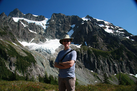 Mark in front of Curtis Glacier.