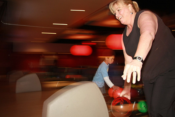 Kathy aims for a strike