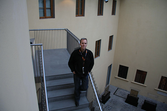 Mark on the Stairs in the Courtyard