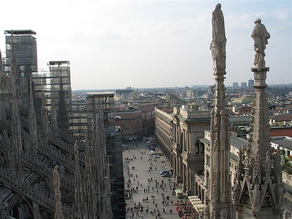 Milan View of Piazza from the Duomo