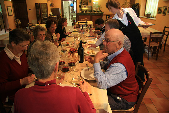 At the table