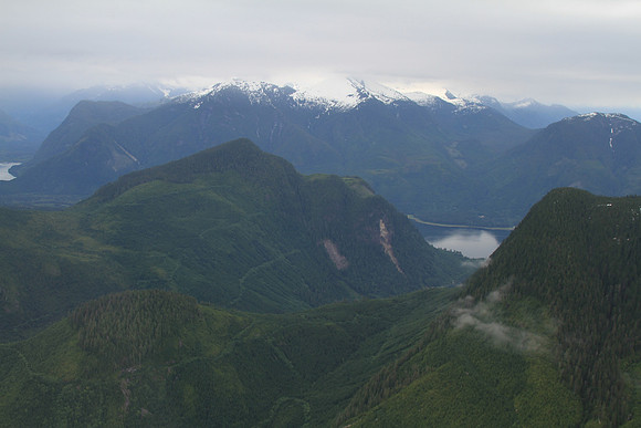 Flying into British Columbia, a preview of scenery to come.