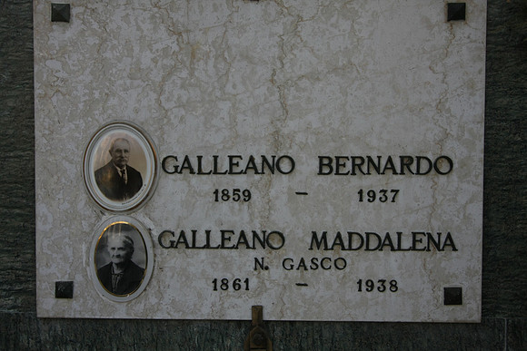 Bernardo Galleano and Maddalena Gasco Tomb, great, great grandparents.
