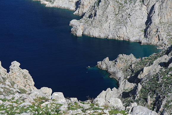 A cove that we eventually walked down to - water taxis are another option.