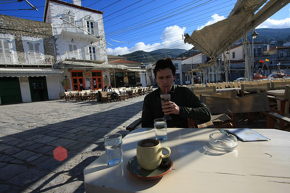 Greek coffee and a milkshake. Mmmm.