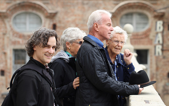 On the steps of Chiesa della Missione  overlooking the Piazza.
