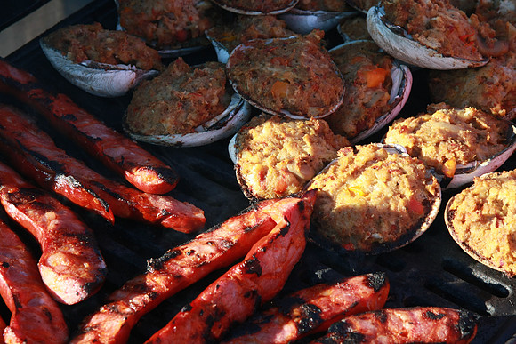 The catered bbq.