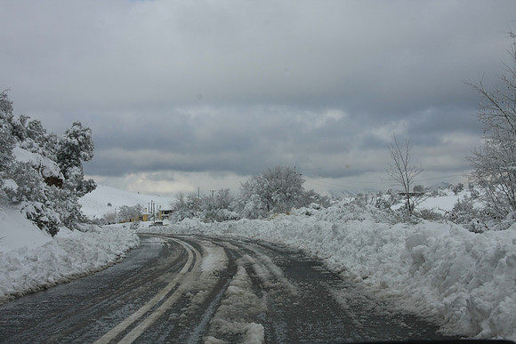 Roads finally clearing up in the lower altitudes.