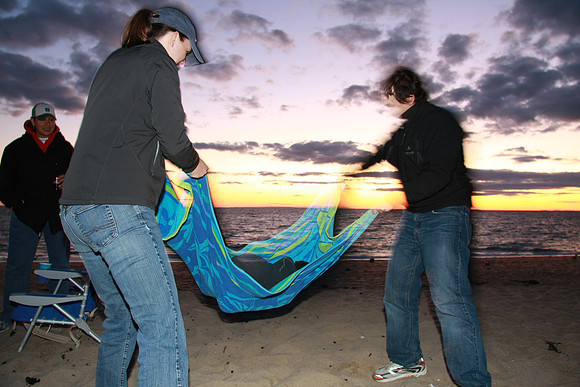 Giving Zach a towel swing.