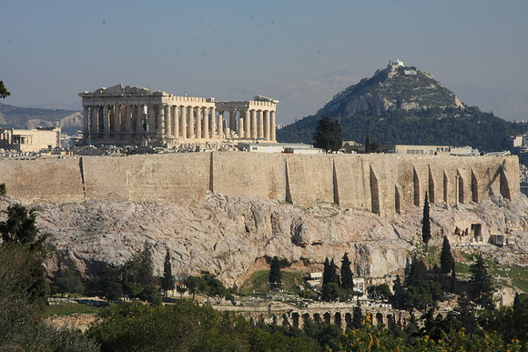 Looking east by northeast. Lycabettus Hill in the background
