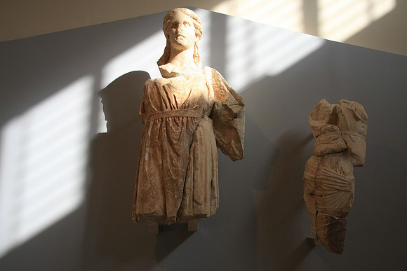 A very pleasant and light filled museum - roof statues, probably.
