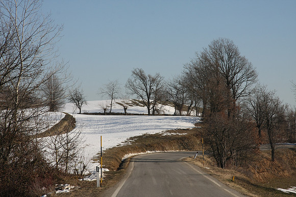 Typical road in the hills of Langhe